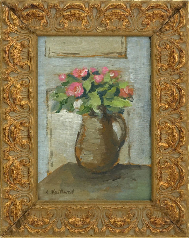 Oil on Board "Still Life". Bears signature E. Vuillard