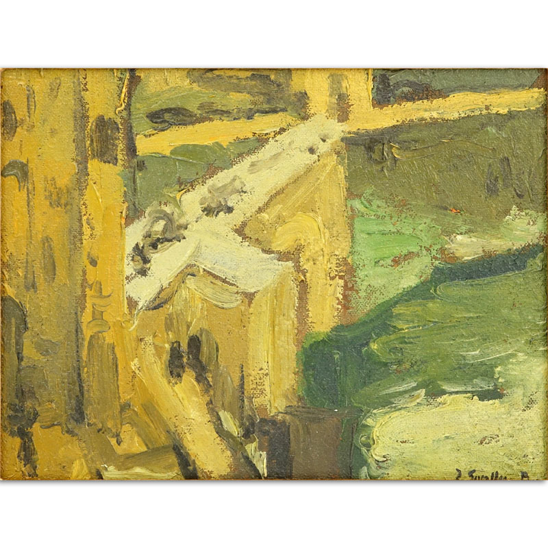 Oil on board "Abstract". Bears signature J. Sorolla.