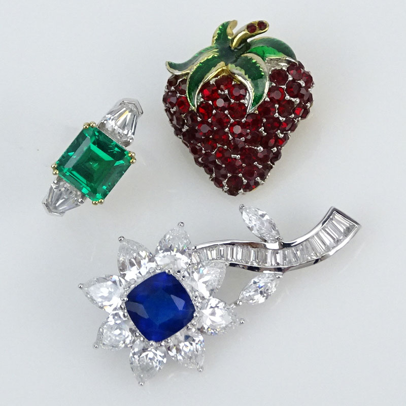 Grouping of Three (3) Vintage Gemstone Costume Jewelry