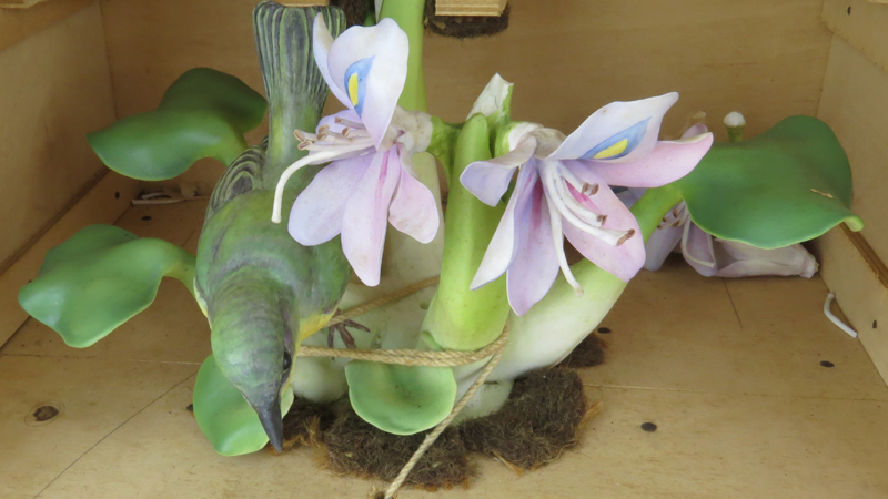 Royal Worcester Dorothy Doughty Yellow Throat with Hyacinth Porcelain Bird Figurine in custom wood case