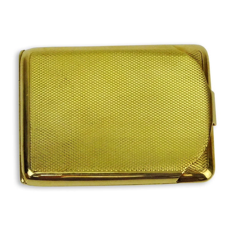 Vintage Asprey 9 Karat Yellow Gold Match Case with Asprey Box