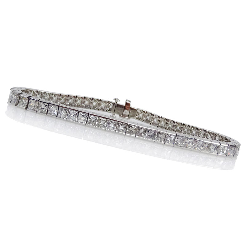 10.0 Carat French Cut Diamond and Platinum Bracelet.