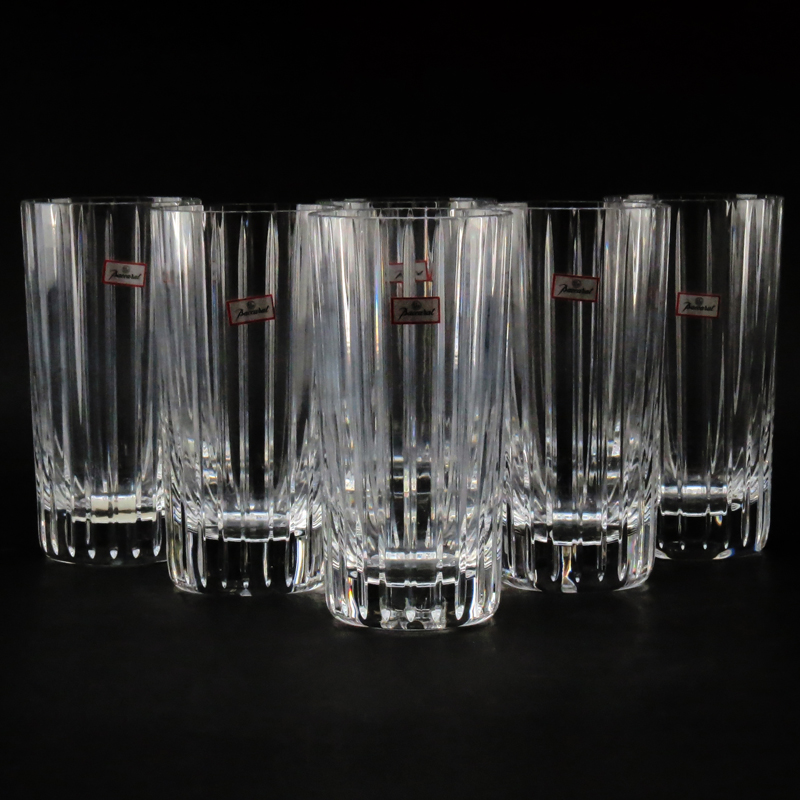 Set of Six (6) Baccarat "Harmonie" Crystal Highball Glasses in Original Box #343233