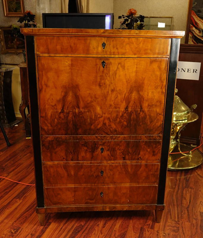 Biedermeier Ebonized and Inlaid Maple Fall-front Desk