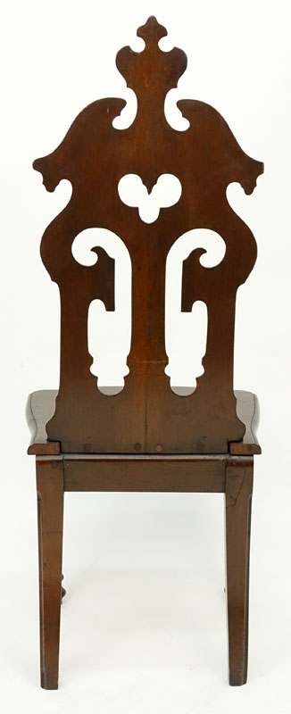 Late 19th Century English Gothic Style Mahogany Hall Chair