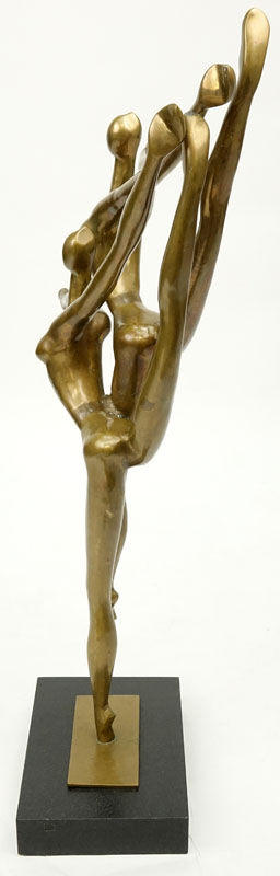 Manuel Carbonell, Cuban (1918-2011) Bronze sculpture "Dancers" on marble base