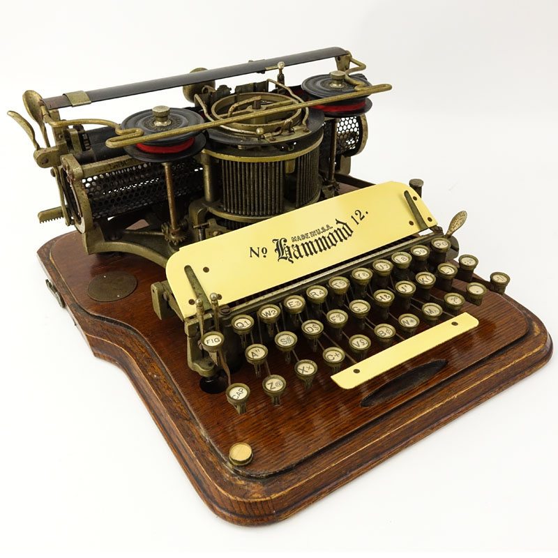 Circa 1905 Hammond Factory Co. New York, USA No. 12 Typewriter in Oak Case. 