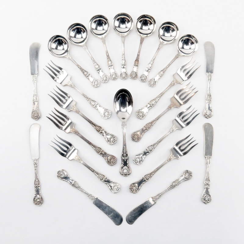 Twenty-Two Pieces Gorham Sterling Silver King George Flatware