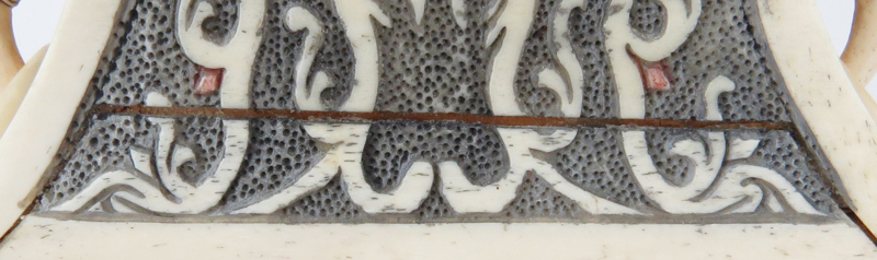 Chinese Carved Bone Polychrome Covered Urn