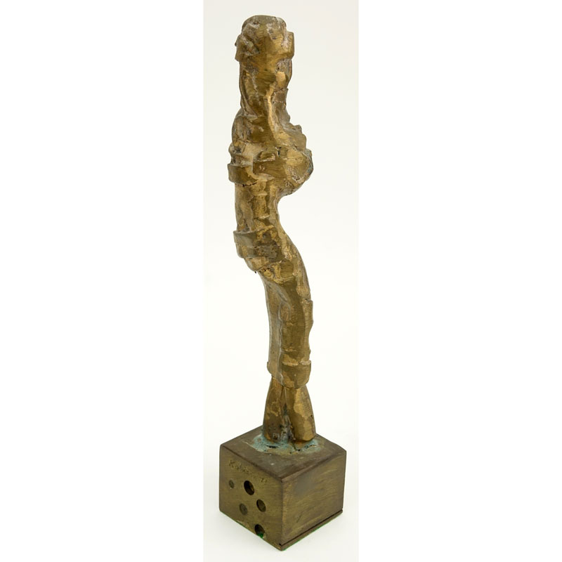 Herbert Kallem, American  (1909-1994) "Untitled" Bronze Abstract Standing Figure