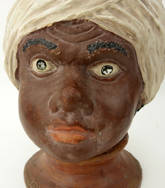 Vintage Italian Pottery Blackamoor Head Vase