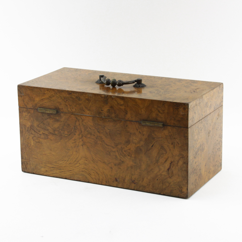 19th Century Bramahs London Burlwood Tea Caddy