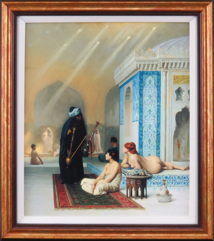 After: Jean Leon Gerome, French (1824-1904) "Pool in a Harem" Print on Canvas