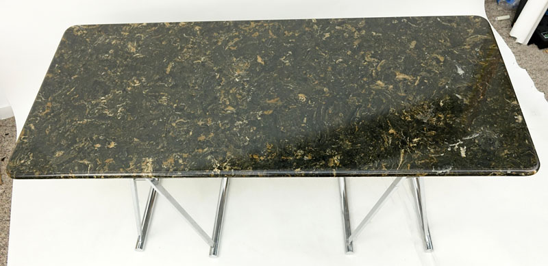 Retro Chrome and Marble Top Desk/Table