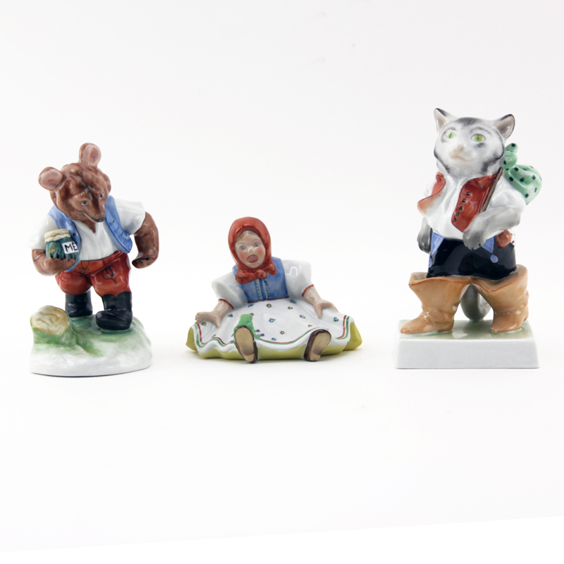 Grouping of Three (3) Herend Handpainted Figurines