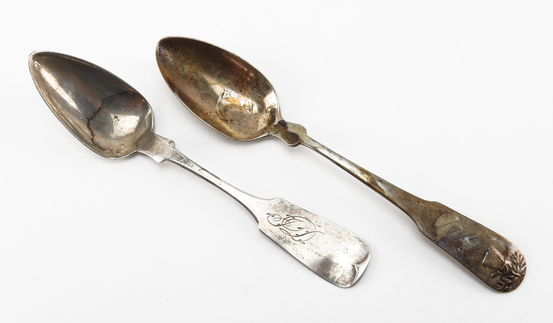 Grouping of Eleven (11) Antique to Vintage Assorted Coin Silver Teaspoons