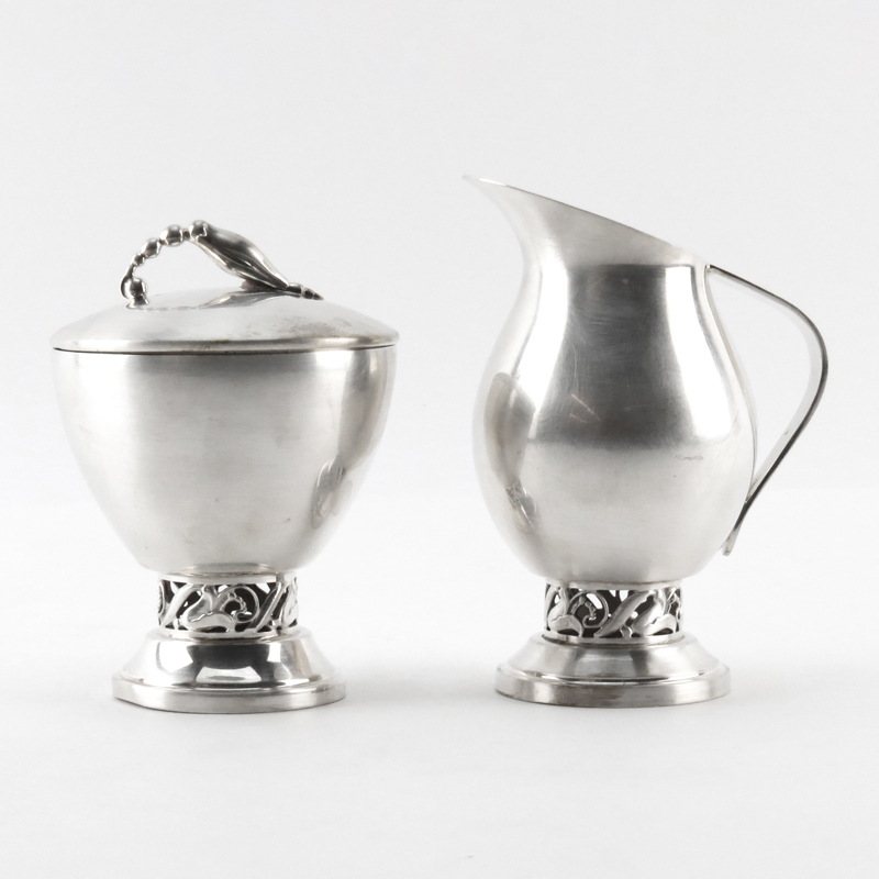 Vintage Durham Sterling Silver Creamer and Sugar Set