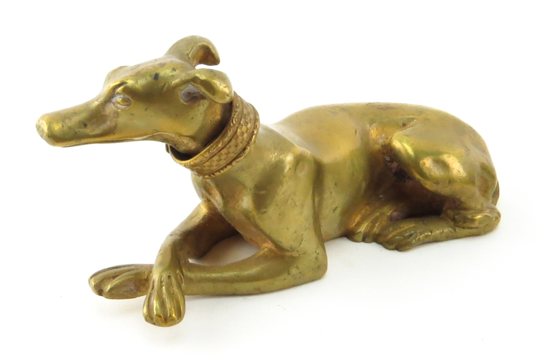 Two Mid Century Brass Dog Figurines