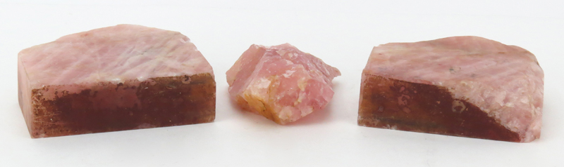 Grouping of Three (3) Rose Quartz Stone Lapidary