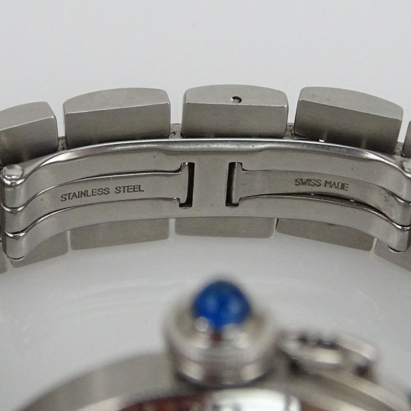 Man's Cartier Pasha Stainless Steel Bracelet Watch with Automatic Movement