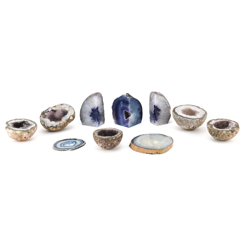 Grouping of Ten (10) Agate and Keokuk Geodes