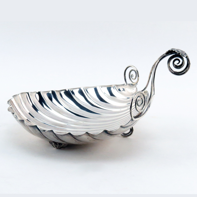 19th Century English Silver Shell Shaped Serving Dish