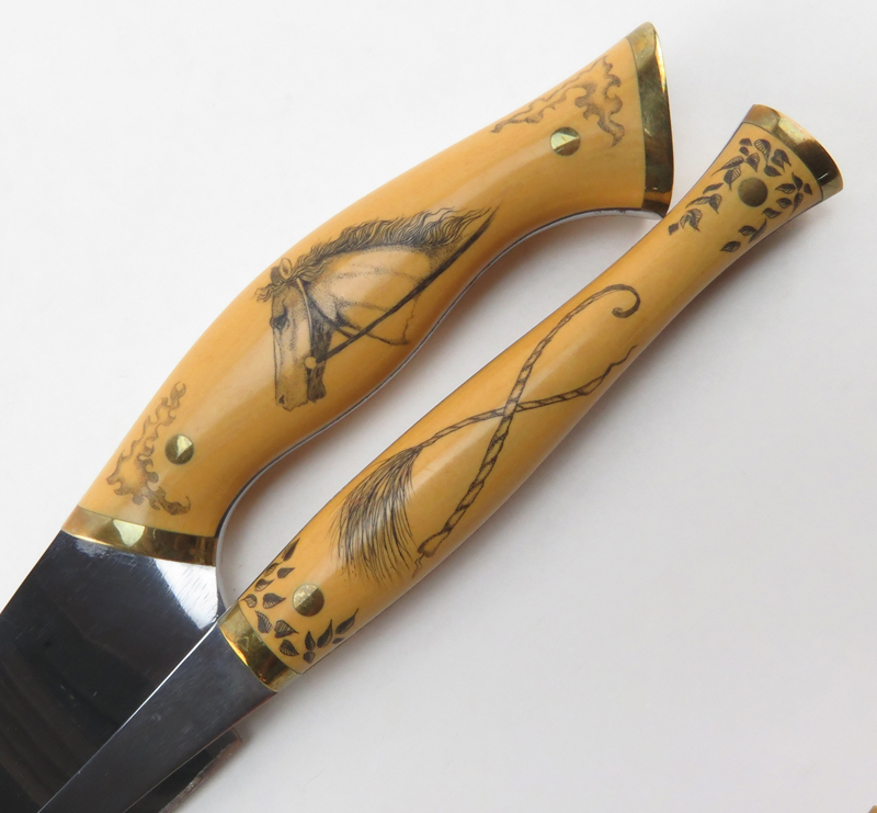 American Scrimshaw Micarta Handled Carving Set by Joe Digangi