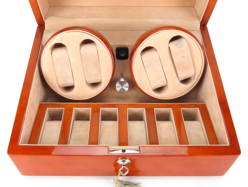 Wood and Glass Automatic Watch Winder