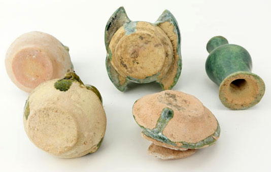 A Lot of Five (5) Chinese Ming Dynasty Terracotta Funerary Food Offerings