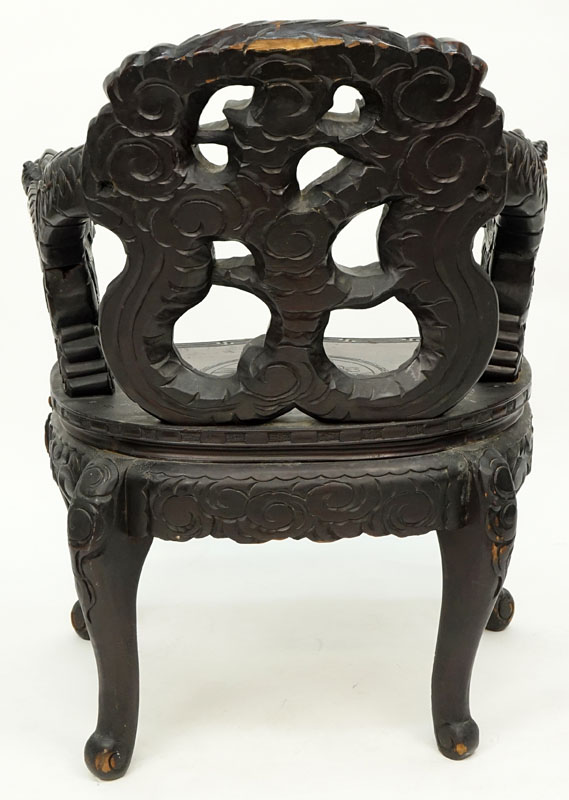 Antique Chinese Carved Hardwood Chair