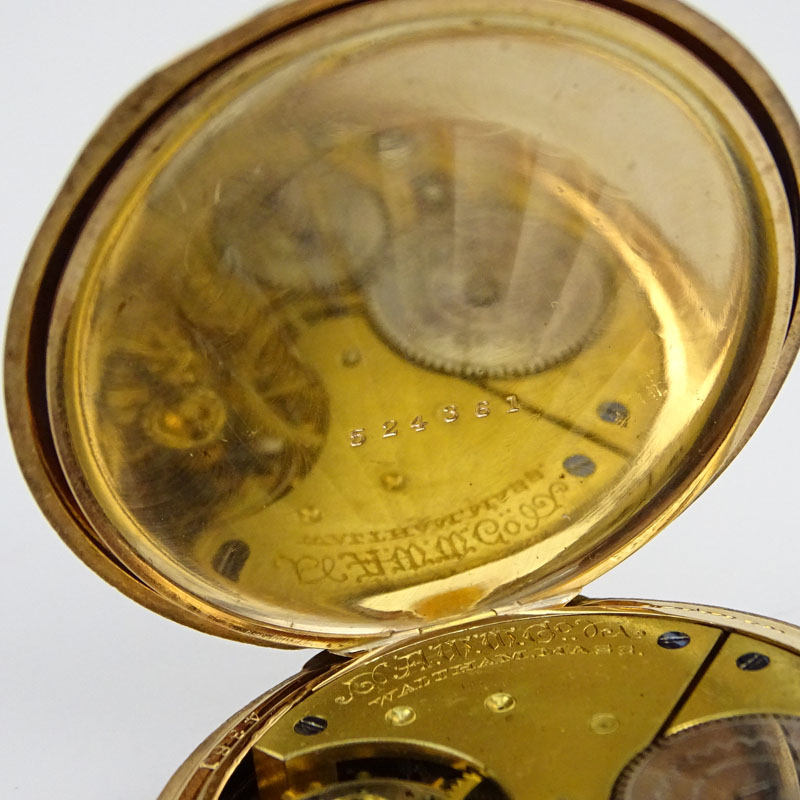 Antique Waltham Watch Co Gold Filled Pocket Watch with Hunter Case