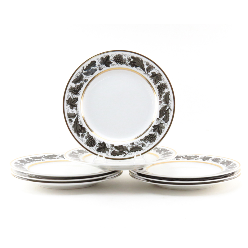 Set of Eight (8) Spode For Tiffany & Co. Luncheon Plates.