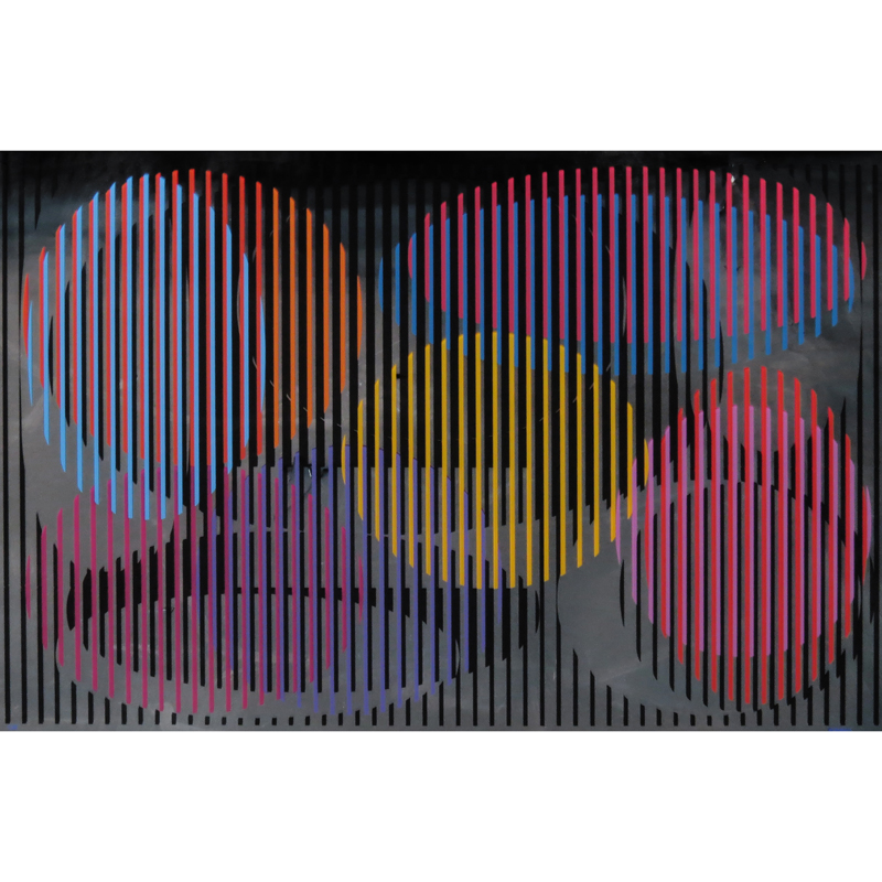 Yaacov Agam, Israeli (b-1928) "Untitled" Limited Edition Color Serigraph on Mirror