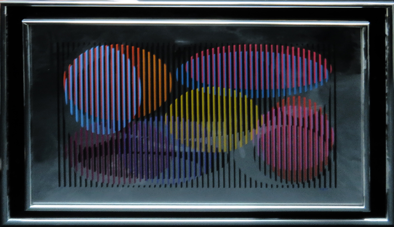 Yaacov Agam, Israeli (b-1928) "Untitled" Limited Edition Color Serigraph on Mirror