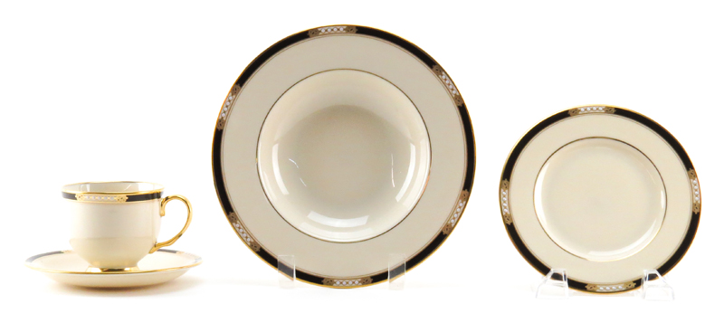 Ninety Four (94) Piece Lenox "Hancock" Presidential Collection Gilt Porcelain Dinnerware