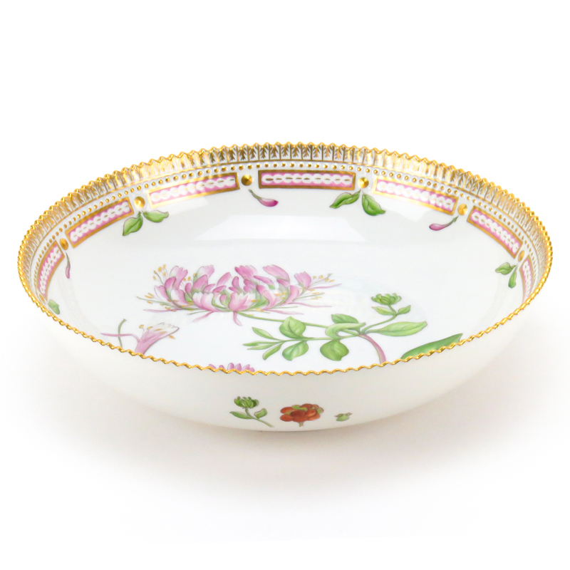 Royal Copenhagen Flora Danica Porcelain Serving Bowl "Lonicera Periclymenum"