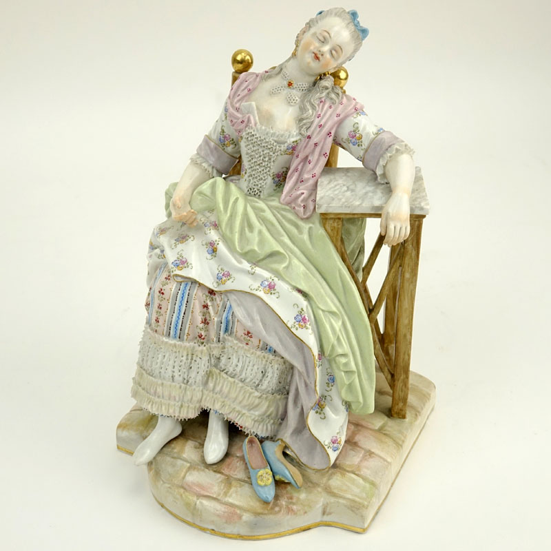 Antique Meissen Hand Painted Porcelain Figurine