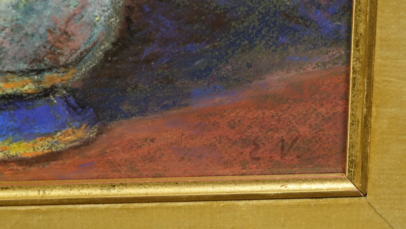 Attributed to: êdouard Vuillard, French (1868-1940) Pastel on Paper, Still Life with Flowers