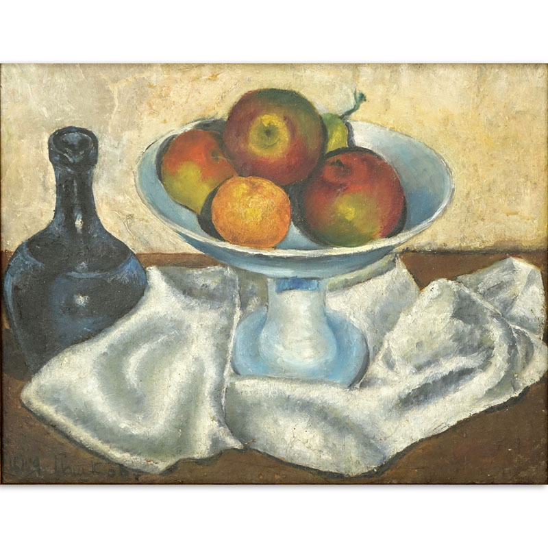 Attributed to: Ilya Ivanovich Mashkov, Russian (1881-1944) Oil on panel "Still Life" Signed lower left