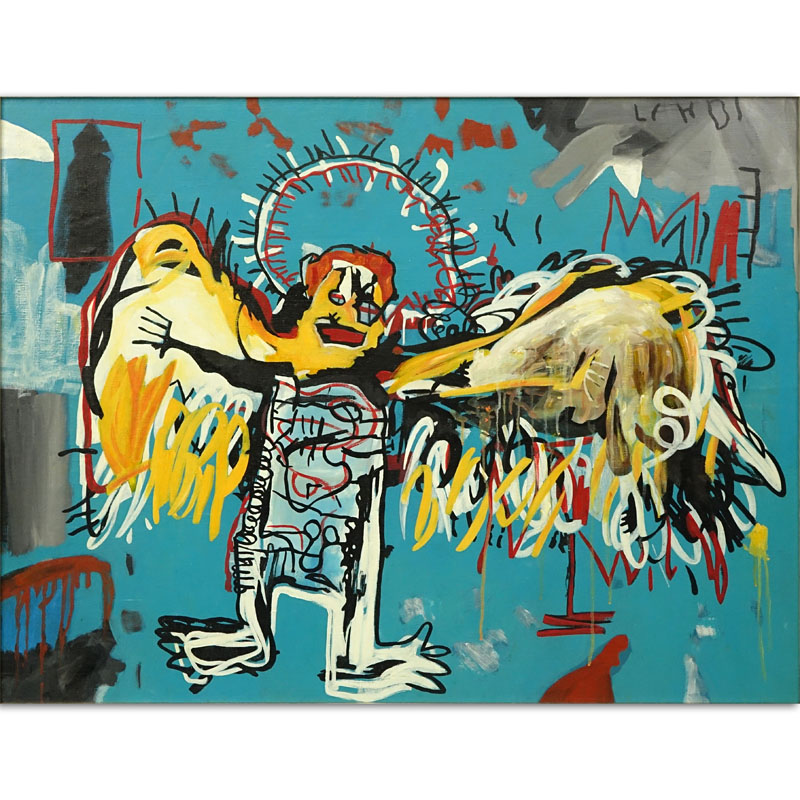 After: Jean-Michel Basquiat, American (1960-1988) Oil on Canvas, Untitled (Fallen Angel)