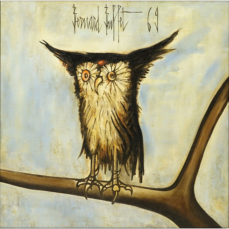 After: Bernard Buffet, French (1928-1999) Oil on Canvas, Owl