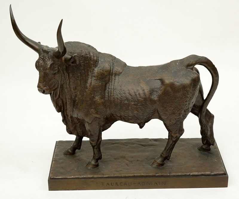 J Clesinger, Italian (19th Century) "Taureau-Romain" Bronze Sculpture