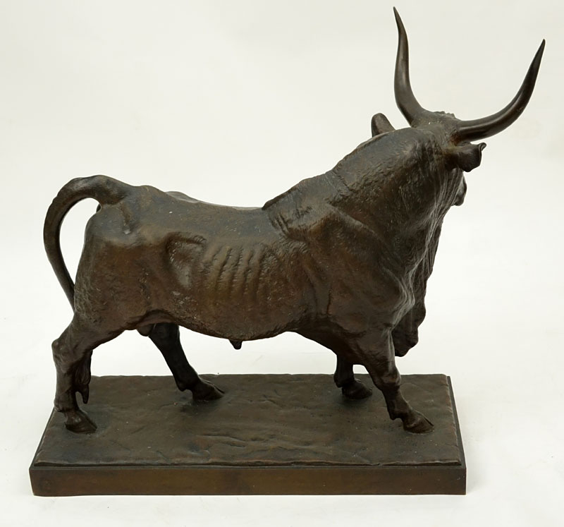 J Clesinger, Italian (19th Century) "Taureau-Romain" Bronze Sculpture