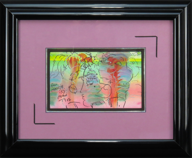 Peter Max, American  (b.1937) "Untitled" Original Mixed Media on Paper. 