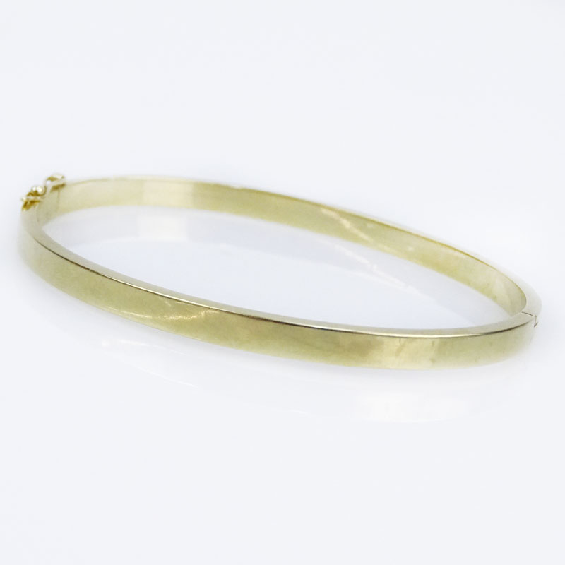 Vintage 14 Karat Yellow Gold Hinged Bangle Bracelet