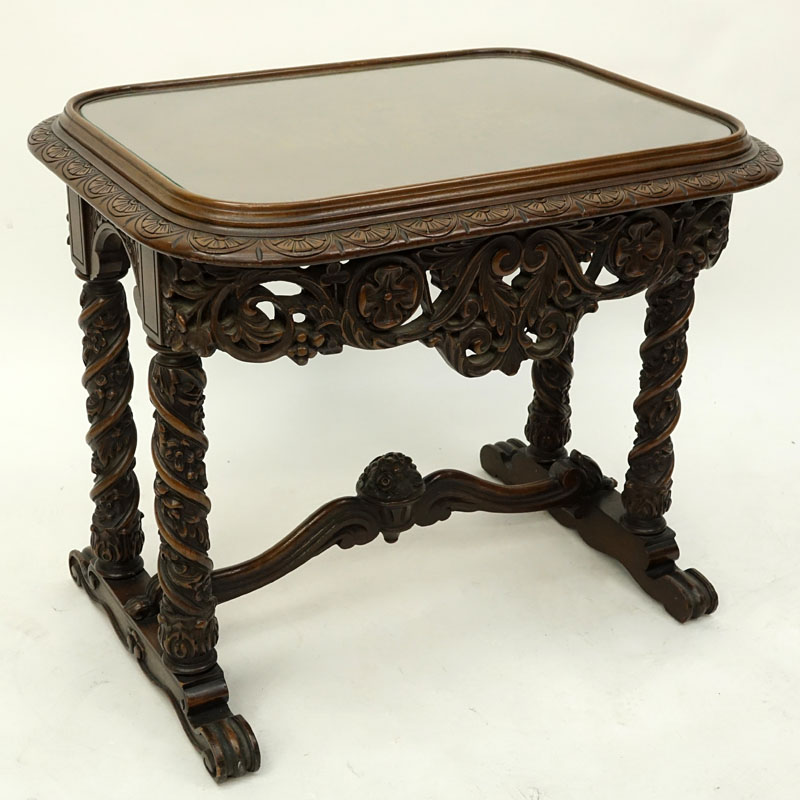 Italian Heavily Carved Wood  Occasional Table