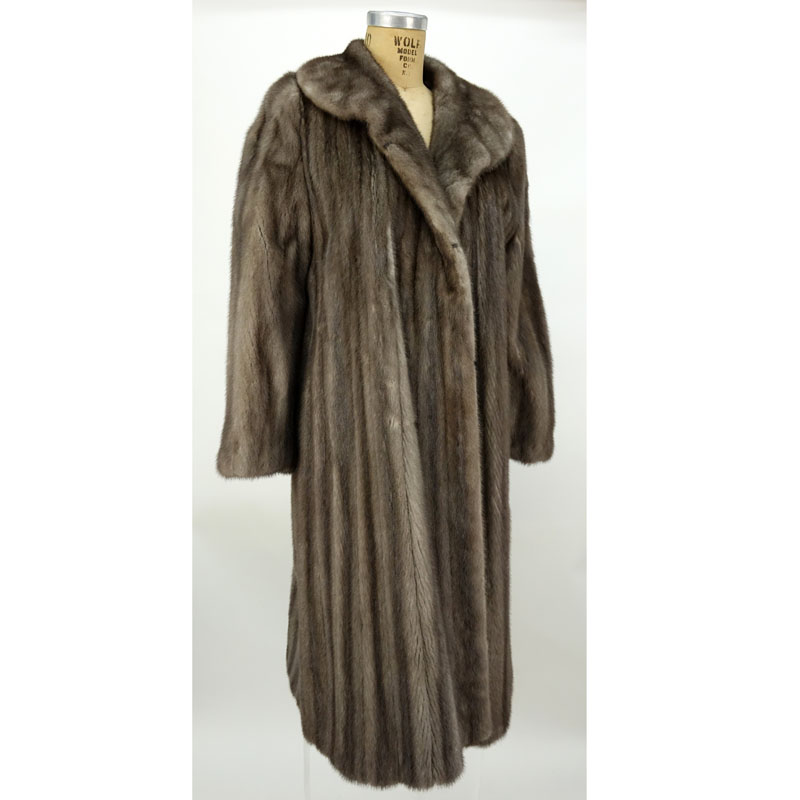 Vintage James Galanos for Neiman Marcus Full Length Blue Iris Mink Coat