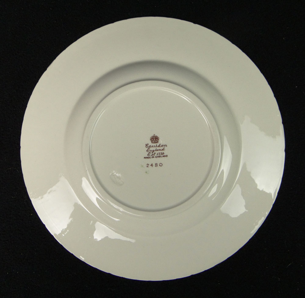 Twelve (12) Royal Cauldon, England Ceramic Dinner Plates in a Flower Series