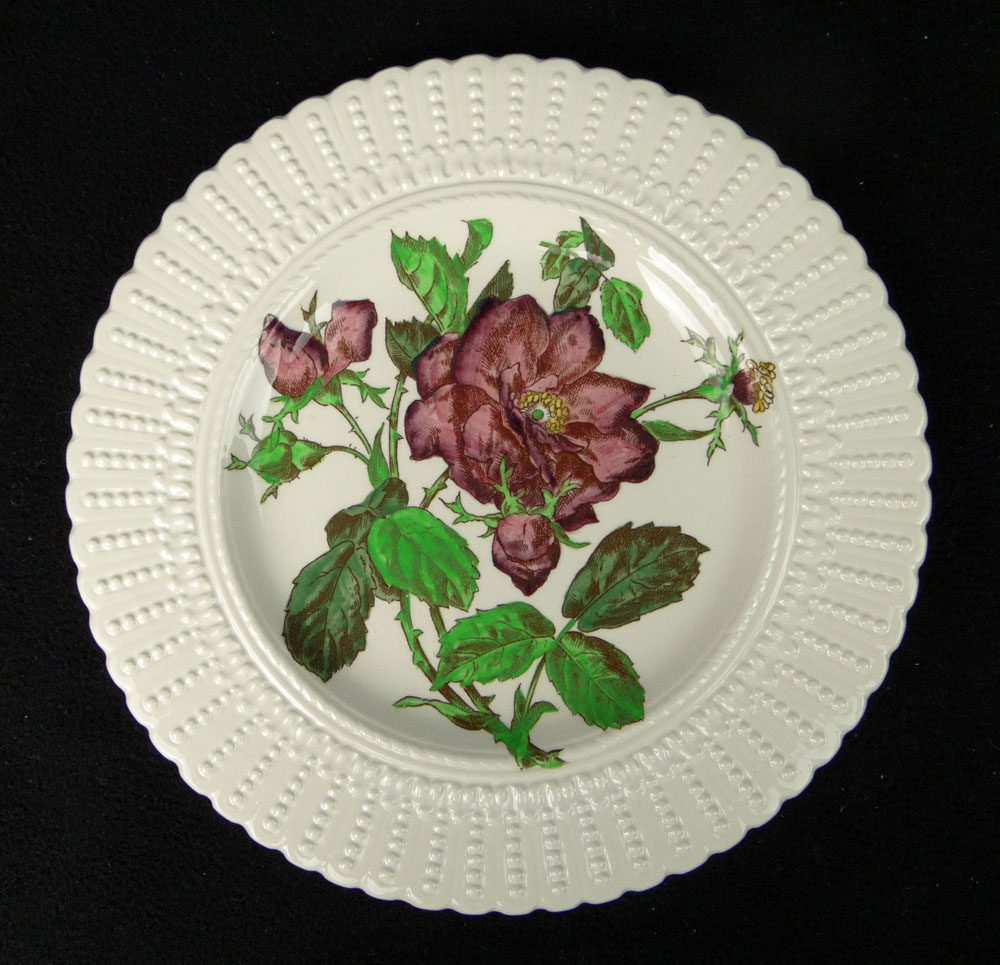 Twelve (12) Royal Cauldon, England Ceramic Dinner Plates in a Flower Series