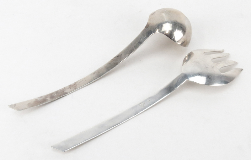 Vintage F. Ramirez Mexican Sterling Silver Ladle and Salad Serving Fork.